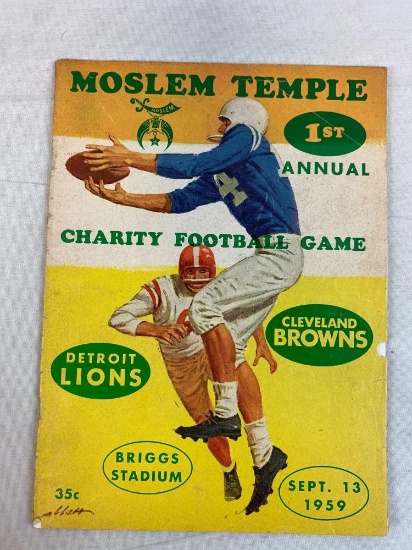 1959 1st Annual “Charity” FB Game Detroit Lions vs. Cleveland Browns