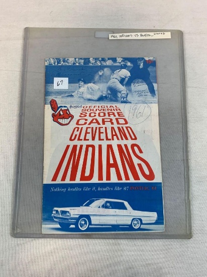 1961 Cleveland Indians Scorecard (scored) vs Red Sox