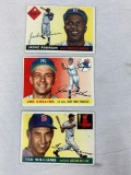 (3) 1955 Topps Jackie Robinson, Ted Williams, and Joe Collins - Poor condition
