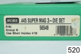 RCBS    3 Die Set    .445 Super Mag    Condition: Excellent