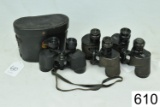 Lot of 3 Binoculars    A: Bausch & Lomb  6x30  US Navy  BU/Aero  Condition: Poor    B: Nash-Kelvinat