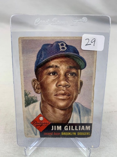 1953 Topps Jim Gilliam #258 Rookie Short Print Off Grade But a Tough Card For The Set