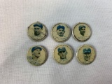 (5) 1938 Our National Game Pins Lewis, Manusco, Selkirk,Berger, Moore