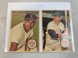 1967 Topps BB Posters of NY Yankees Mantle and Pepitone