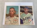 1967 Topps BB Poster of Dodgers Drysdale and Hunt