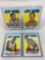 Four 1971-72 Topps Basketball Cards - Bill Bradley card #2, Willis Reed card #30, Jerry Lucas card #