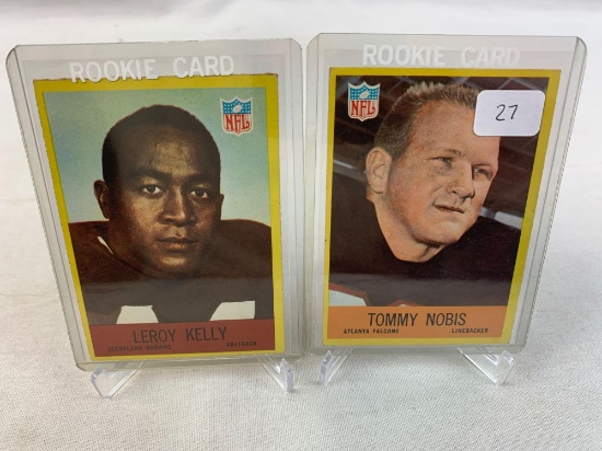 Two 1967 Philadelphia Brand Rooke Football Cards - Tommy Nobis & Leroy Kelly