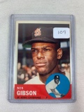 1963 Topps Baseball Bob Gibson card #415 - Off Center EX Condition