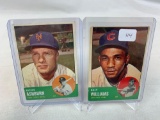 Two 1963 Topps Baseball Cards - Richie Ashburn card #135 & Billy Williams card #353 - Off Center EX