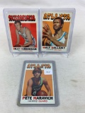 Three 1971-72 Topps Basketball Cards - Billy Cunningha card #79, Walt Bellamy card #116 & Pete Marav