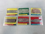 Six 1961 Topps Baseball Cards - Team Cards of Milwaukee Braves #463; St. Louis Cardinals #347; Kansa