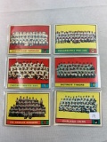 Six 1961 Topps Baseball Cards - Teams Cards of Chicago Cubs #122; Los Angeles Dogers #86, Detroit Ti