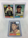 Three 1961 Topps Baseball High Number Cards - Chuck Hiller #538; Marty Kutyna #546; Hal Smith #549 -