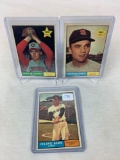 Three 1961 Topps Baseball High Number Cards - Felipe Alou #565; Charley James #561; Ken Hunt #556 -