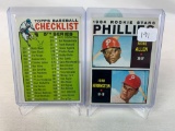 Two 1964 Topps Baseball Cards - Richie Allen Rookie Card #243 & 5th Series Checklist #362 - Off Cent