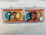 Two 1960 Topps Baseball Cards - Willie McCovey #554 & Ed Mathews #558 - VG+ Condition