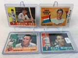 Four 1960 Topps Baseball Cards - Billy Martin #173; Bobby Thomson #153; Frank Howard #132 & Nellie F
