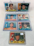 Seven 1960 Topps Baseball Cards - Johnny James Rookie Card #499; Norm Cash #488; Charley James #517;