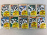 Ten 1987 Topps Baseball Cello Packs each has 31 cards in the pack