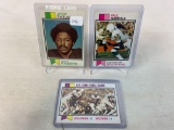 Three 1973 Topps Football Cards - Jack Tatum Rookie #288; Paul Warfield #511 & AFC Semi-Final Game #