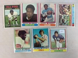 Seven 1974 Topps Football Cards - Ed Marinaro Rookie #189; Steve Spurrier #215; Terry Metcalf Rookie