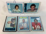 Five 1972 Topps Football Cards - Emmitt Thomas Rookie #157; Charlie Joiner Rookie #244; Dick Butkus