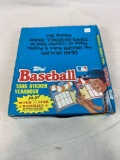 Nine 1985 Topps Baseball Sticker Yearbooks unused and contained in original store display box