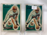 Two 1955 Bowman Frank Satski Rookie Football Cards