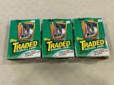 (3) 1990 Topps traded wax boxes