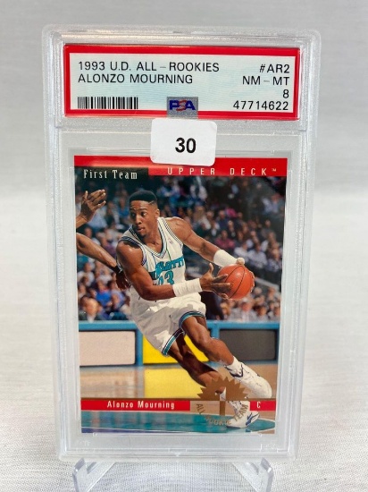 1993 Upper Deck All Rookies Alonzo Mourning PSA 8