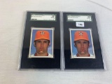 (2) 1981 Topps Sticker Nolan Ryan SGC 8