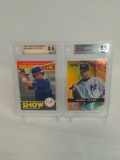 (2) Derek Jeter graded cards Beckett 8.5