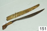 Unknown Sword/Machete    W/Wooden Scabbard    Market Leyte 1944    Condition: Fair