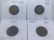 1859,63,65,66, INDIAN HEAD CENTS (4-COINS)