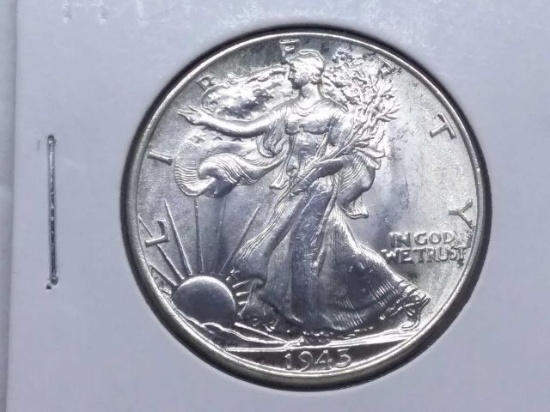 1945 WALKING LIBERTY HALF BU