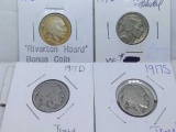 2-1916,17D,17S, BUFFALO NICKELS (2 ARE ACID TREATED & 1 IS CLEANED)
