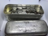 1918 METAL BOX OF MISC U.S. COINS