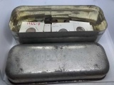 EARLY METAL BOX WITH MISC. U.S. COINS