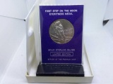 FIRST STEP ON MOON STERLING SILVER MEDAL IN HOLDER BU