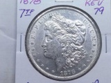 1878 7-T.F. MORGAN DOLLAR REV. OF 79 AU+