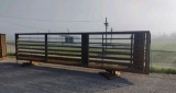 10- 24' new,...free standing steel pipe corral panels