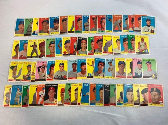 1958 Topps baseball with 66 cards, no duplicates