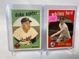 1959 Topps baseball: Whitey Ford & Duke Snider