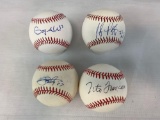 4 signed MLB baseballs Peralta, Francona, Allen, and Jaret Wright