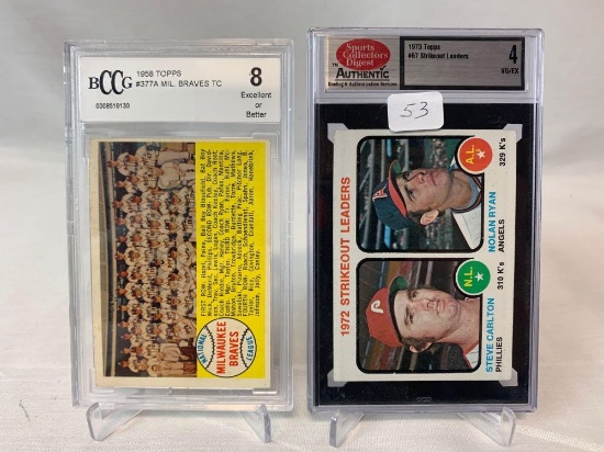 BCCG 8 1958 Topps #377A Mil. Braves TC, 1973 Strikeout leaders Sports Collectors Digest 4