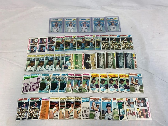 Lot of 57 1977 Topps baseball star cards, including 5 Bruce Sutter Rookie cards.