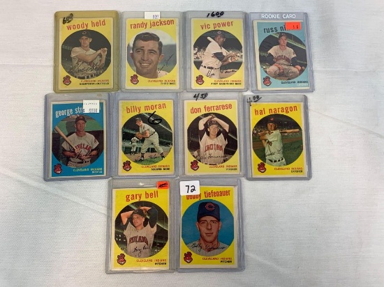 Lot of 10 1959 Topps Indians cards