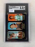 1971-72 Topps Trios â€“ Lew Alcindor â€“ C. Hawkins  Graded VG+ 3.5