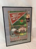 1997 Ohio St/Ariz St Rose Bowl Game Ticket w/Framed game display