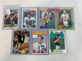 (Lot of 7) Pro FB HOF QB RC's--Staubach,Stabler,Fouts,Young,Favre,Warner,Kelly